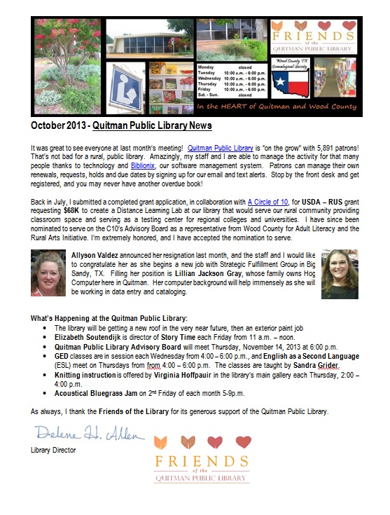 FOL Newsletter Oct2013